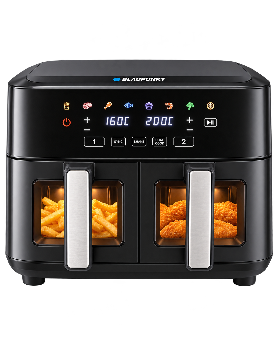 01-blaupunkt-dual-air-fryer قلاية هوائية مزدوجة Blaupunkt Express Dual Air Fryer - الصورة 1