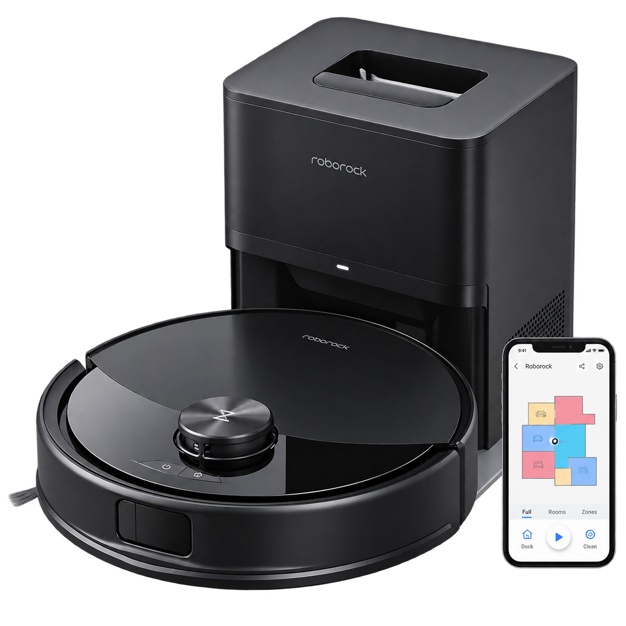 03-roborock-q10-series-auto-empty مكنسة روبوت Roborock Q10 Series مع محطة تفريغ تلقائي - الصورة 1