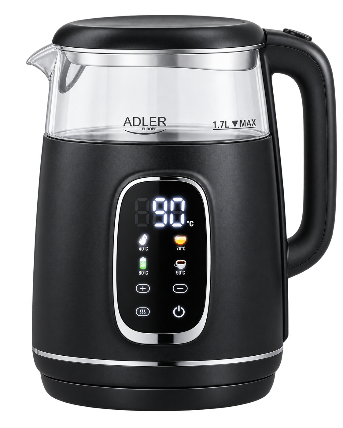 04-adler-ad1305-smart-kettle-black غلاية Adler AD1305 ذكية بتحكم حرارة سعة 1.7 لتر - أسود - الصورة 1