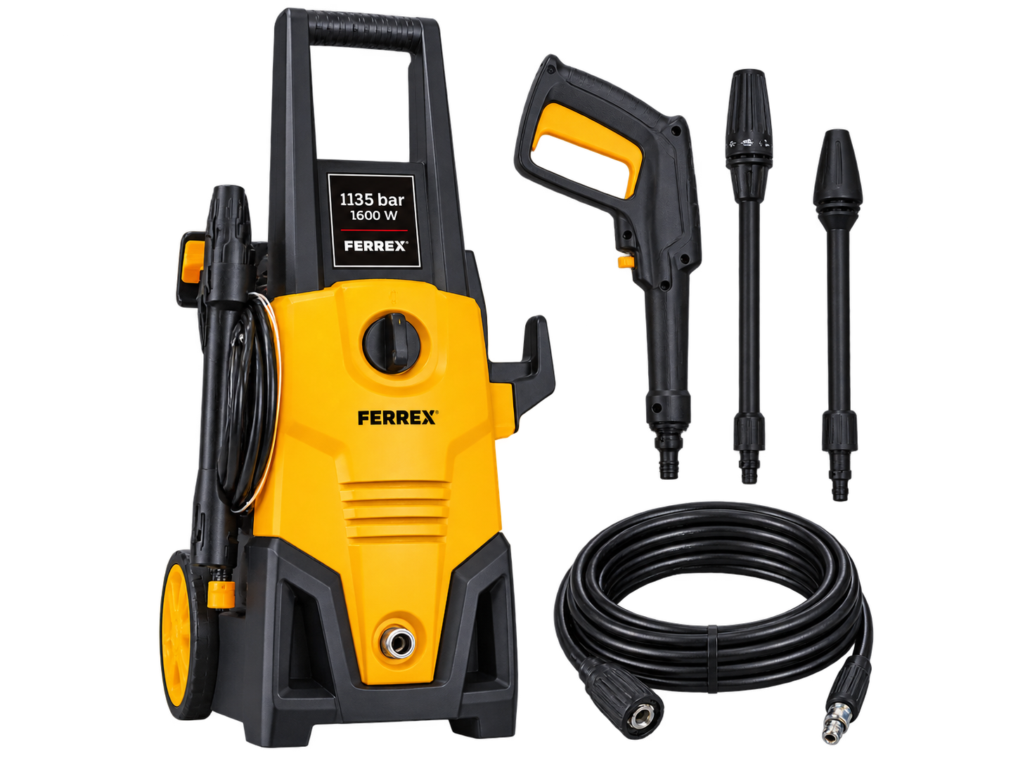 10-ferrex-1600w-135bar-pressure-washer ماكينة غسيل ضغط عالي FERREX 1600 وات 135 بار - الصورة 1